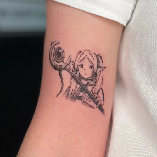 Anime stiliaus tattoo ant žasto
